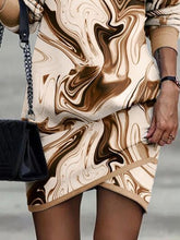 Load image into Gallery viewer, Printed Turtleneck Long Sleeve Mini Dress