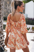 Load image into Gallery viewer, Printed Square Neck Puff Sleeve Romper