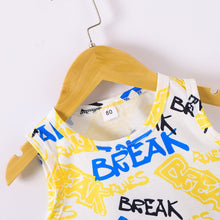 Load image into Gallery viewer, BREAK Printed Round Neck Tank and Shorts Set