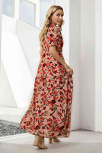 Load image into Gallery viewer, Floral V-Neck Short Flounce Sleeve Dress