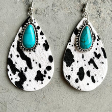 Load image into Gallery viewer, Artificial Turquoise Teardrop Earrings