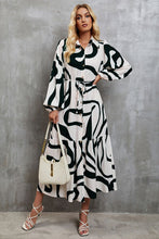 Load image into Gallery viewer, Tie-Waist Printed Button Up Dress