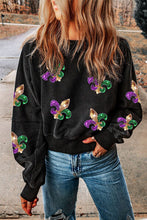 Load image into Gallery viewer, Cutout Sequin Round Neck Sweatshirt
