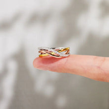 Load image into Gallery viewer, Crisscross Gold-Plated 925 Sterling Silver Ring