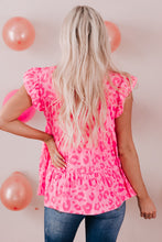 Load image into Gallery viewer, Leopard Round Neck Tiered Blouse