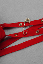 Load image into Gallery viewer, One Sleeve Pin Detail Slit Dress