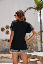 Load image into Gallery viewer, Eyelet Flutter Sleeve Short Sleeve Top