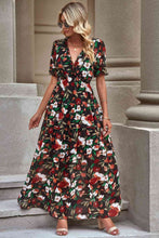 Load image into Gallery viewer, Floral V-Neck Short Flounce Sleeve Dress
