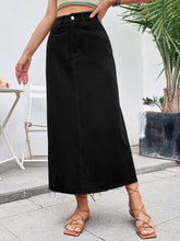 Load image into Gallery viewer, Raw Hem Denim Skirt