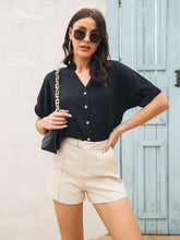 Load image into Gallery viewer, Notched Button Up Short Sleeve Shirt