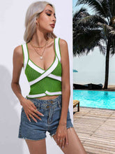 Load image into Gallery viewer, Contrast Crisscross Knit Tank
