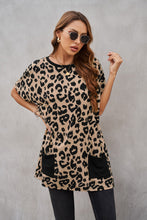 Load image into Gallery viewer, Leopard Pocketed T-Shirt Dress