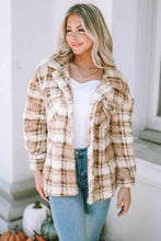 Load image into Gallery viewer, Plaid Collared Neck Jacket