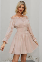 Load image into Gallery viewer, Off-Shoulder Frill Trim Mini Dress