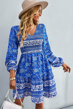 Load image into Gallery viewer, Bohemian V-Neck Balloon Sleeve Dress