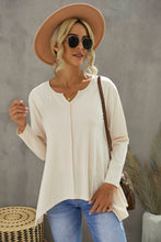 Load image into Gallery viewer, Notched Neck Asymmetric Hem Top
