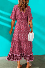 Load image into Gallery viewer, Bohemian Tassel Tie Pompom Detail Maxi Dress