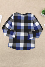 Load image into Gallery viewer, Plaid V-Neck Long Sleeve Top