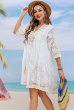 Load image into Gallery viewer, Tassel Spliced Lace Cover Up