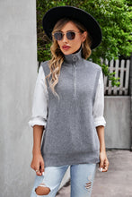 Load image into Gallery viewer, Quarter-Zip Collared Sweater Vest