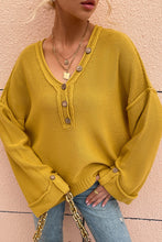 Load image into Gallery viewer, Button Detail Exposed Seam Sweater