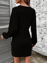 Load image into Gallery viewer, Ribbed Round Neck Long Sleeve Dress