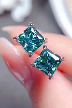 Load image into Gallery viewer, 2 Carat Square Moissanite Four-Prong Earrings