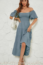 Load image into Gallery viewer, Smocked Square Neck Tiered Dress