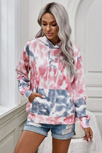 Load image into Gallery viewer, Tie-Dye Dropped Shoulder Drawstring Hoodie