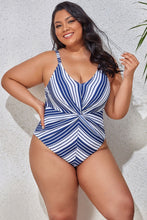 Load image into Gallery viewer, Plus Size Striped One-Piece Swimsuit