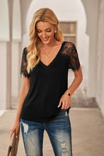 Load image into Gallery viewer, Side Lace V Neck T-Shirt