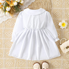 Load image into Gallery viewer, Contrast Peter Pan Collar Flounce Sleeve Dress