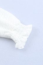 Load image into Gallery viewer, Frill Trim Balloon Sleeve Textured Blouse