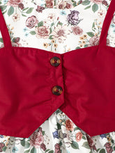 Load image into Gallery viewer, Floral Print Frill Trim Flounce Sleeve Dress