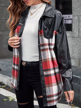 Load image into Gallery viewer, Plaid Button Up Dropped Shoulder Jacket
