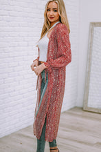 Load image into Gallery viewer, Leopard Tie Waist Flounce Sleeve Cover Up