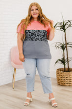 Load image into Gallery viewer, Plus Size Leopard Color Block T-Shirt