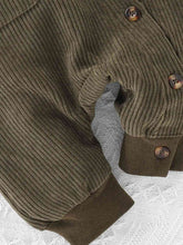 Load image into Gallery viewer, Baby Buttoned Collared Neck Corduroy Jumpsuit