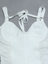 Load image into Gallery viewer, Halter Neck Spliced Mesh Bodycon Dress