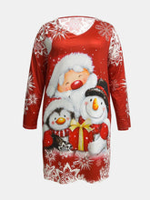 Load image into Gallery viewer, Plus Size Printed Long Sleeve Tee Dress