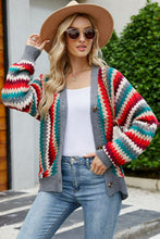 Load image into Gallery viewer, Striped Button Down V-Neck Cardigan