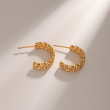 Load image into Gallery viewer, 18K Gold-Plated Stainless Steel C-Hoop Earrings
