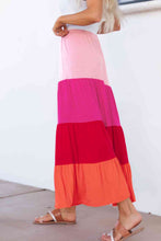 Load image into Gallery viewer, Color Block Tiered Maxi Skirt