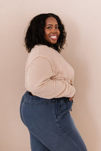 Load image into Gallery viewer, Jodifl Stay Awhile Full Size Run Waffle Knit V-Neck Tee