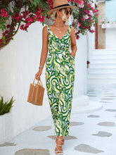 Load image into Gallery viewer, Abstract Print Tied  Sleeveless Jumpsuit