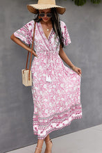 Load image into Gallery viewer, Bohemian Flutter Sleeve Wrap Top Dress
