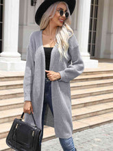 Load image into Gallery viewer, Open Front Dropped Shoulder Longline Cardigan