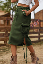 Load image into Gallery viewer, Drawstring Denim Cargo Skirt