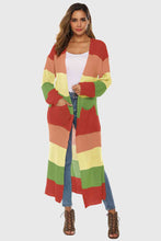 Load image into Gallery viewer, Color Block Long Sleeve Pocketed Cardigan