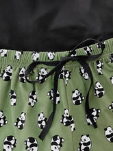 Load image into Gallery viewer, Graphic Tee and Panda Print Shorts Lounge Set
